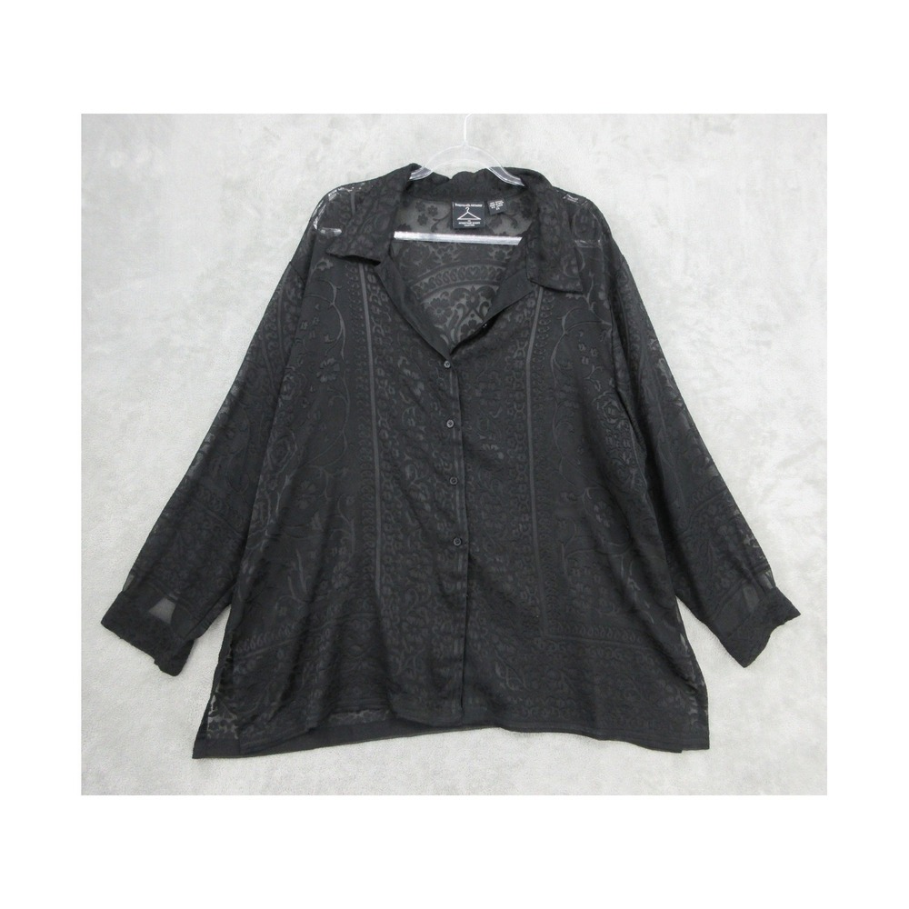 Anthony Mark Hankins Shirt Womens Size 2X Sheer Burnout Whimsigoth Witchy Boxy